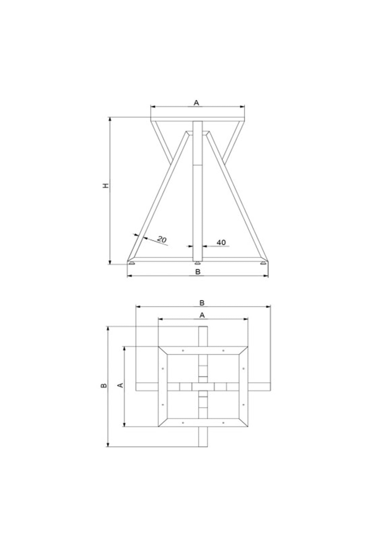 Ardıç Orta Sehpa Ayağı. Payanda Ardıç modeli.