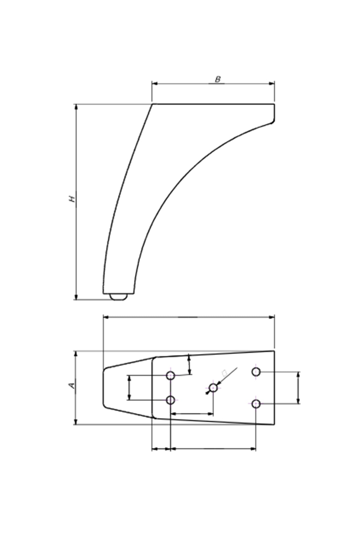 Artos Metal Mobilya Ayağı. Payanda Artos modeli.
