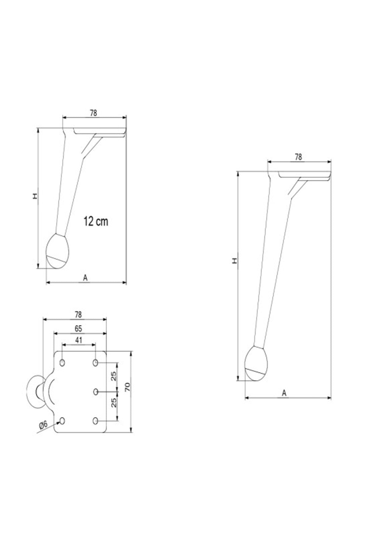 Atmaca Alüminyum Mobilya Ayağı. Payanda Atmaca modeli.