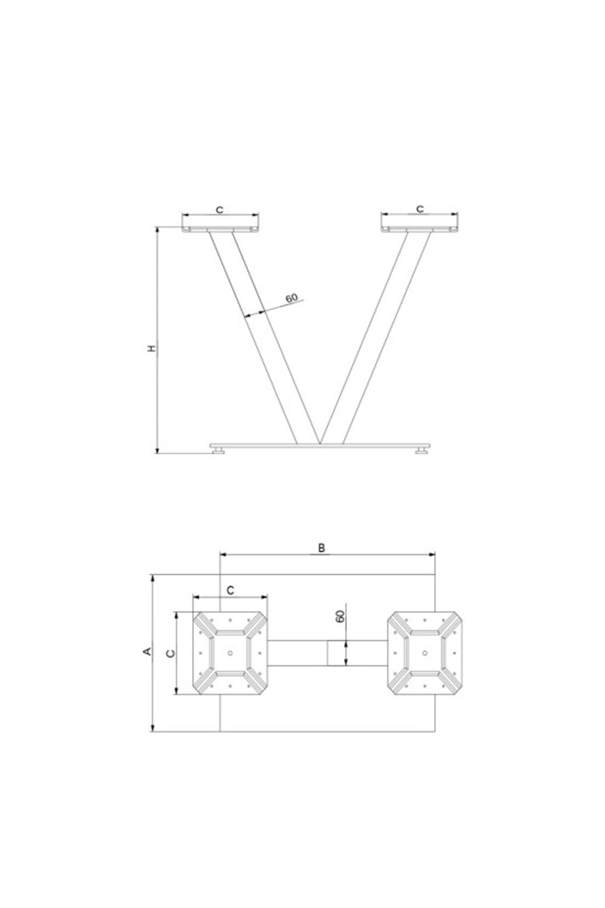 Azelya Kafe Masa Ayağı. Payanda Azelya modeli.