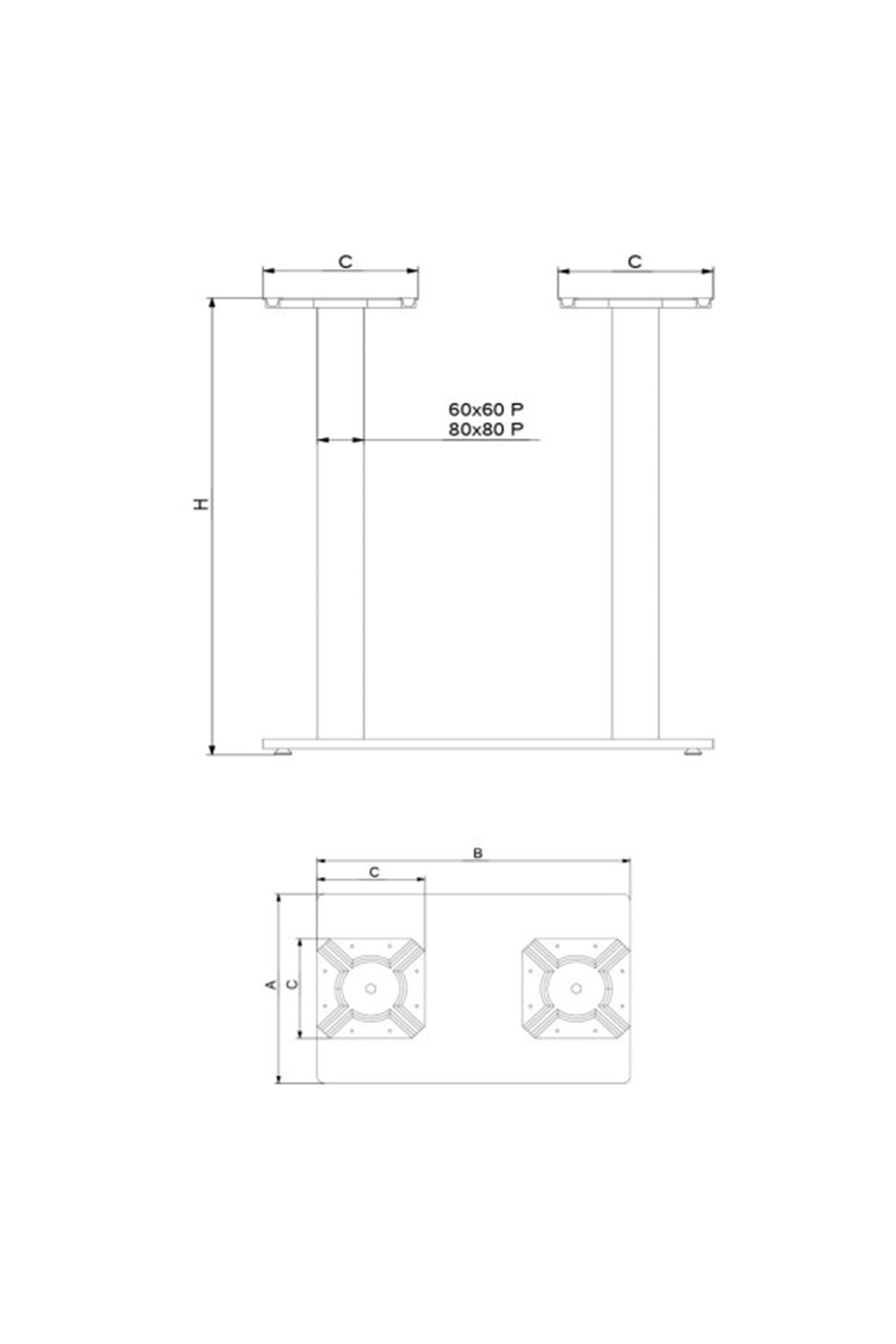 Begonvil Kafe Masa Ayağı. Payanda Begonvil modeli.