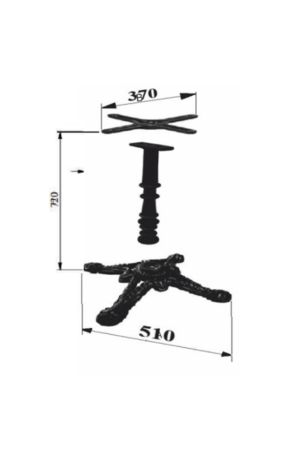 Çam Kafe Masa Ayağı. Payanda Çam modeli.