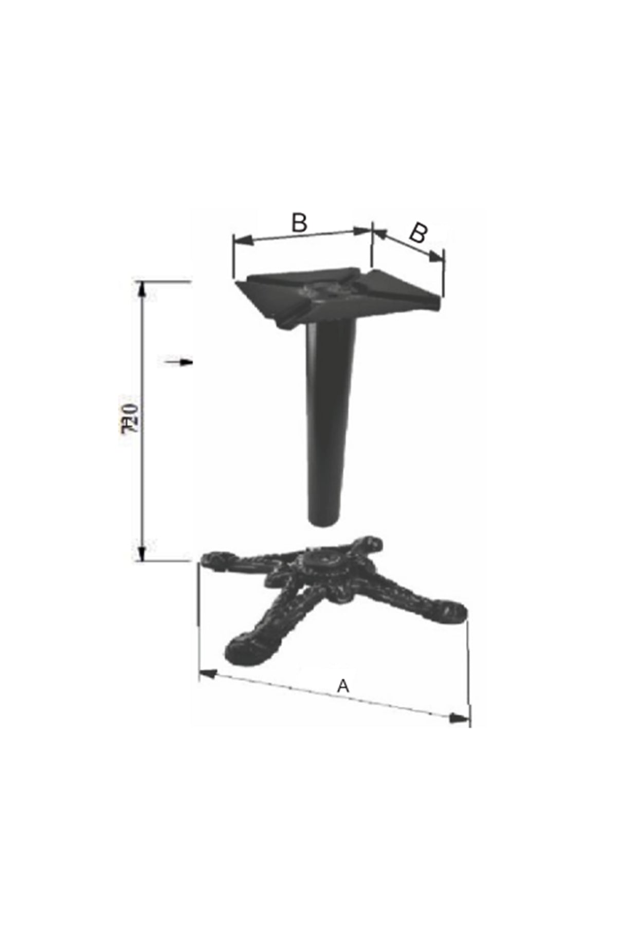 Çınar Kafe Masa Ayağı. Payanda Çınar modeli.