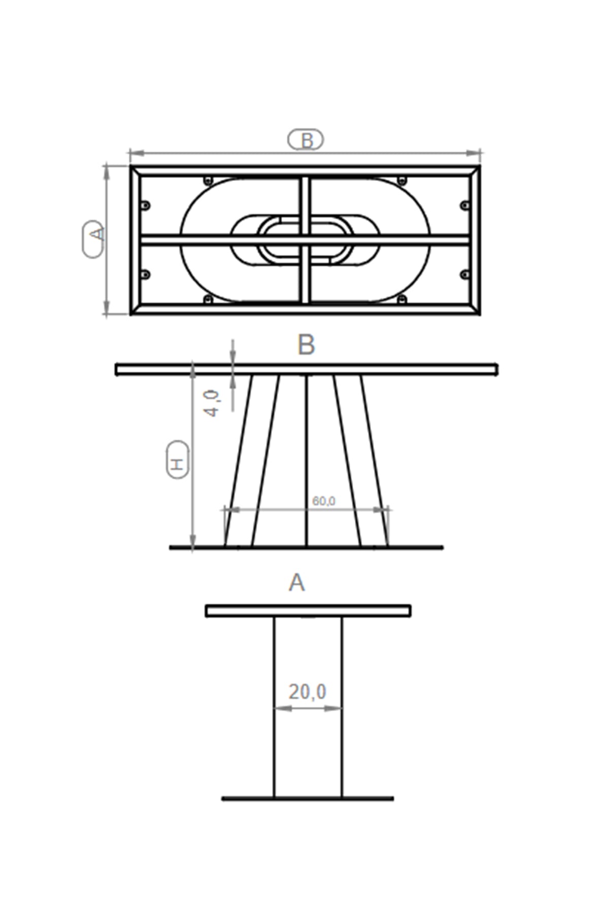 Galyum Masa Ayağı. Payanda Galyum modeli.