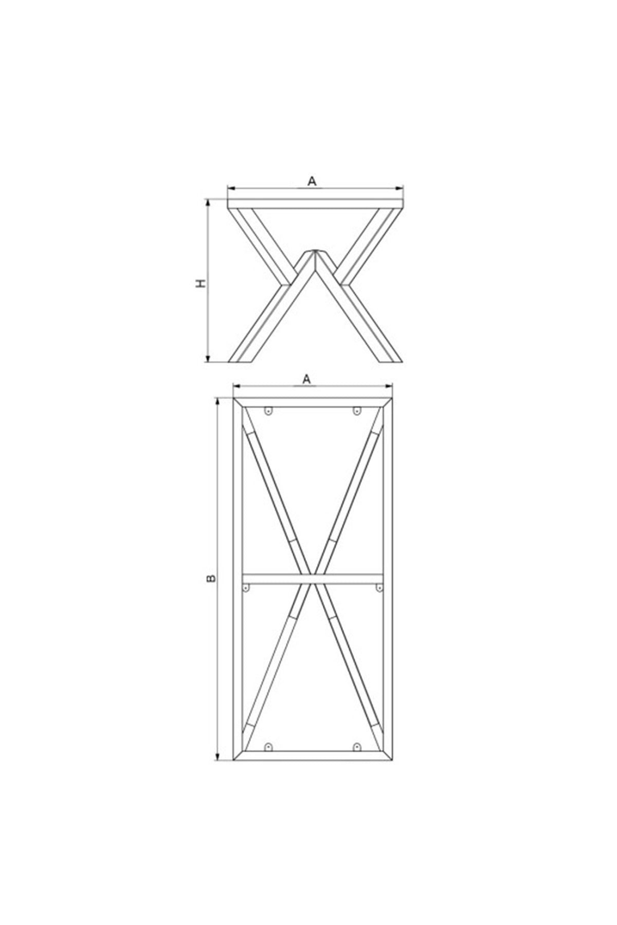 Andiz Büyük Metal Masa Ayağı | H720mm | Payanda Metal