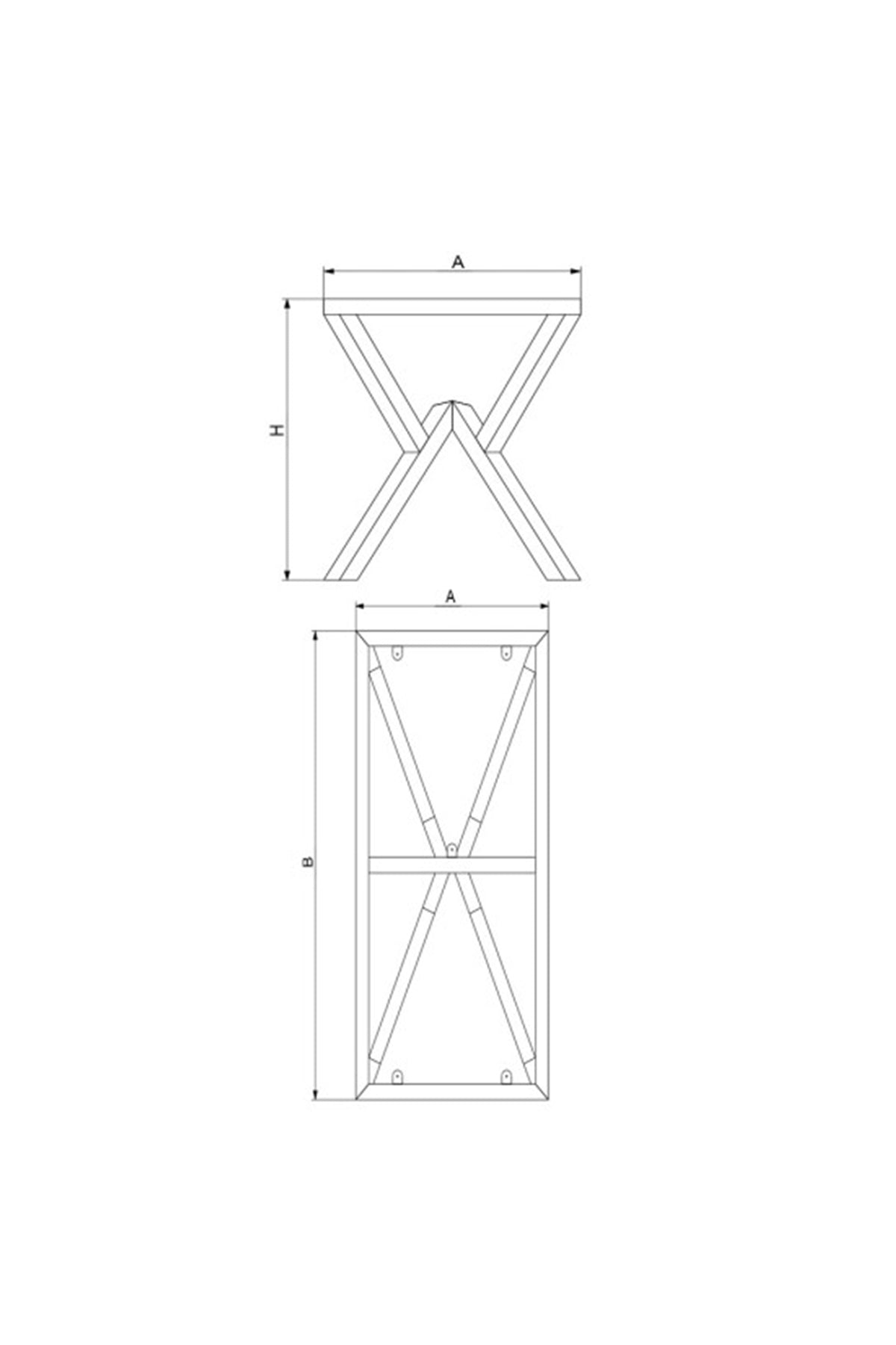 Andiz Küçük Metal Masa Ayağı | H720mm | Payanda Metal