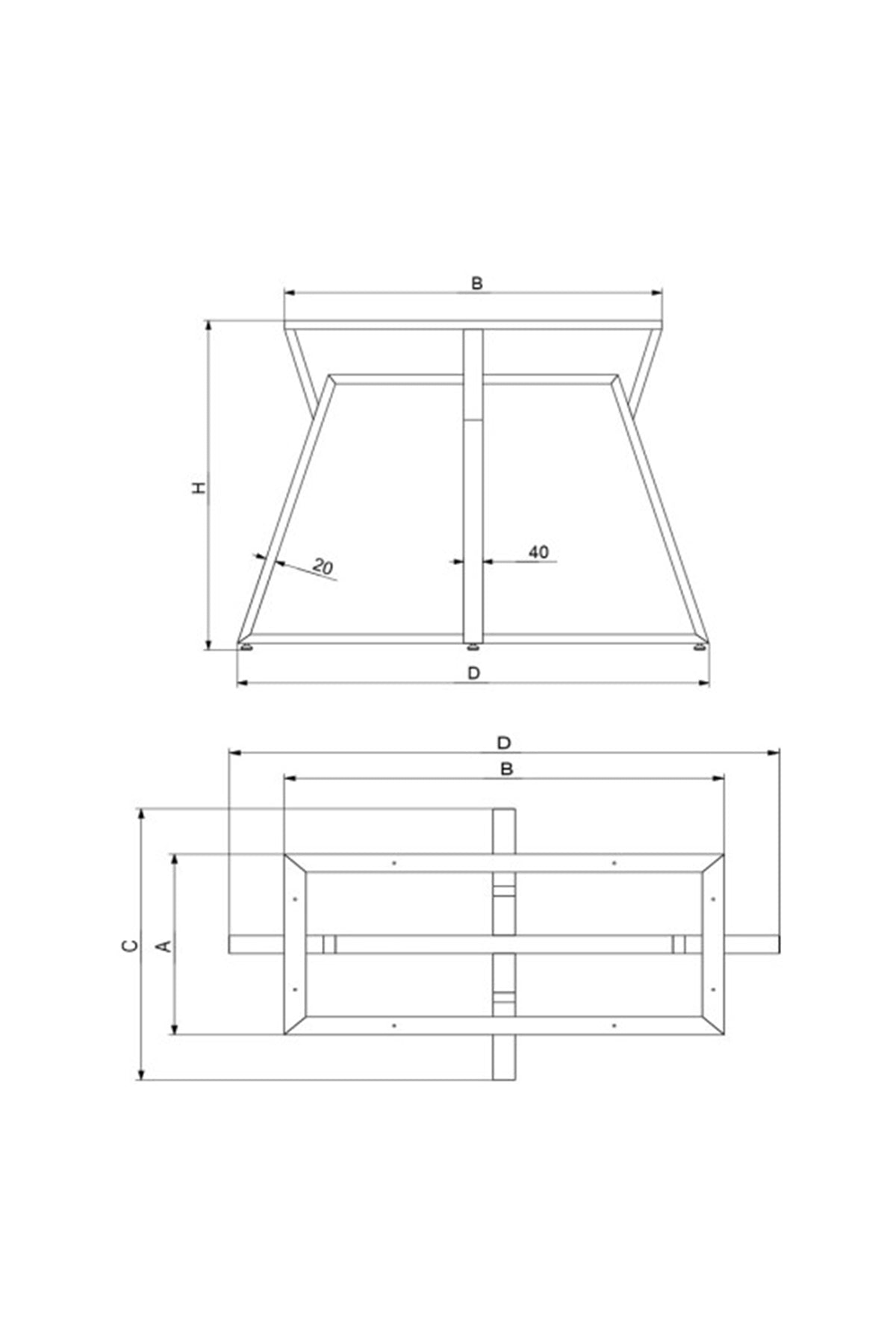 Ardiç Büyük Kafe Masa Ayağı | H720mm | Payanda Metal